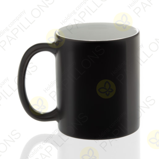 Кружка керамическая хамелеон черная, субл.печать, Ø82 мм х 95 мм, 330 мл