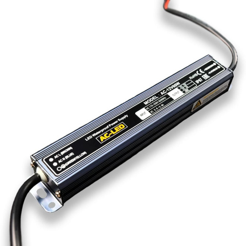 Блок питания AC-12V-60W-IP67 Slim металлический корпус