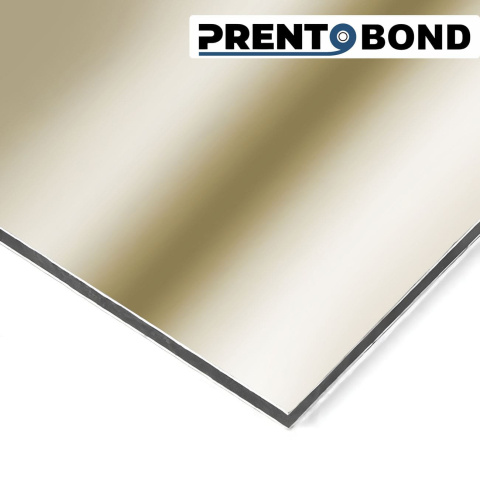 Алюминиевая композитная панель Prento серия Бонд зеркальное золото 0002 стенка 0,3мм, 3x1220x4000мм